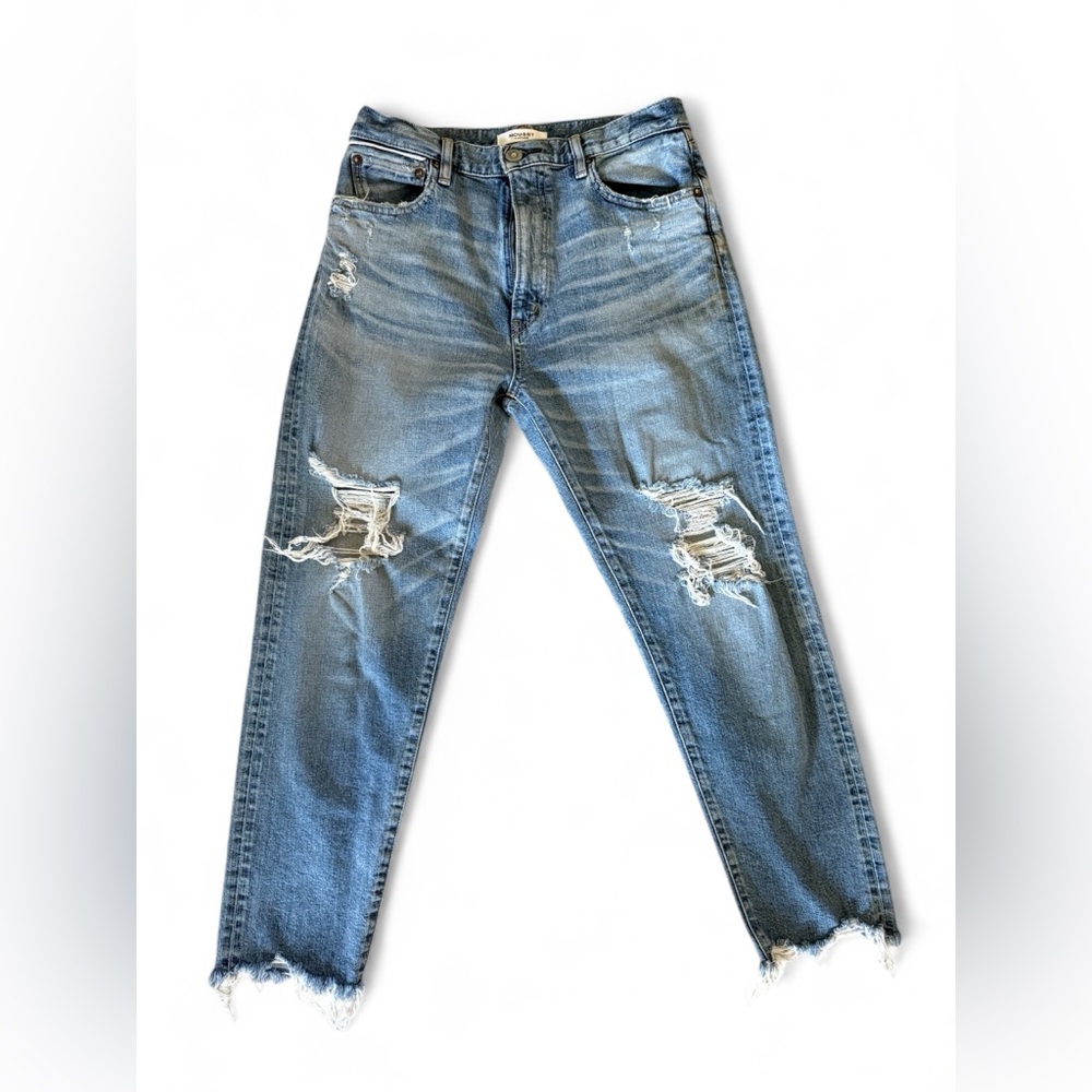 Moussy Vintage Tapered Distressed Blue Jeans